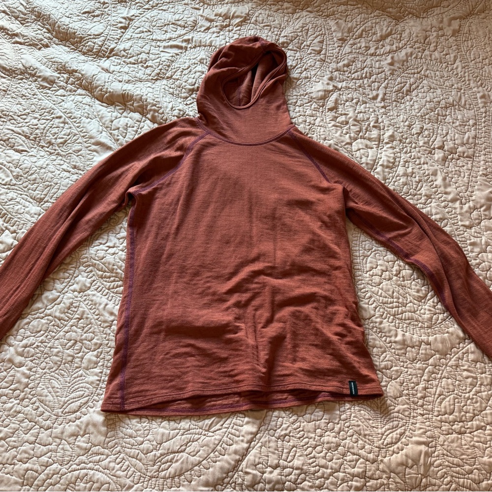 Duckworth Wool Blend Knit Hoodie in Auburn